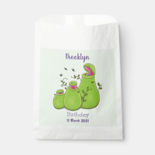 Funny green carnivorous pitcher plants cartoon favour bags