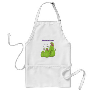 Funny green carnivorous pitcher plants cartoon standard apron