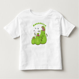 Funny green carnivorous pitcher plants cartoon toddler T-Shirt