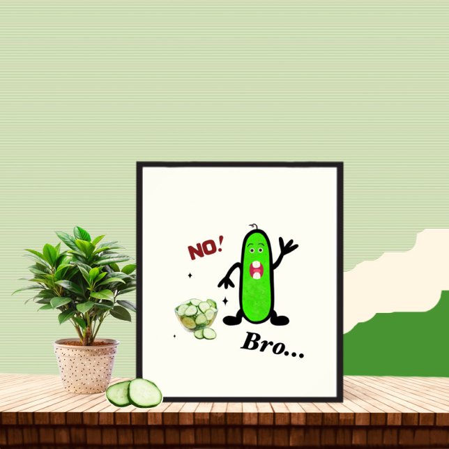 Funny green cucumber poster (Creator Uploaded)