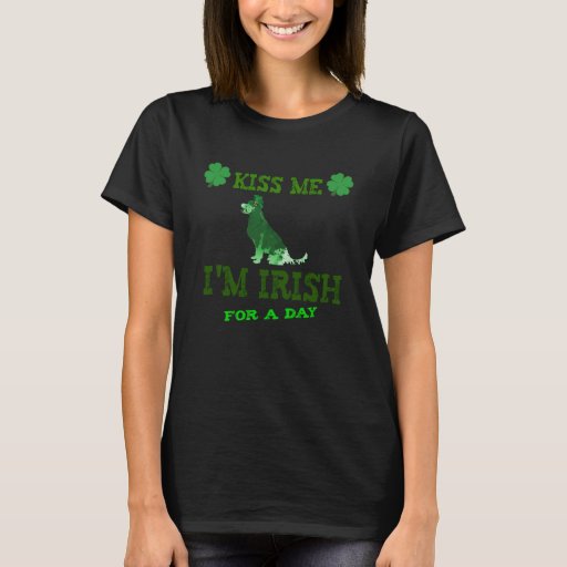Funny Green Dog Saint Patrick's Day Black T-shirt - 22.85 Funny Green Dog Saint Patrick's Day Black T-shirt