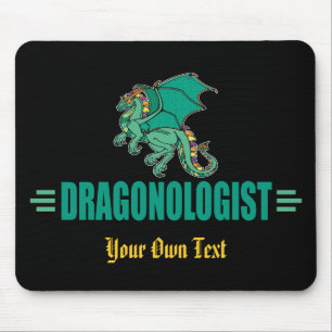 Funny Green Dragon Dragonologist Mouse Mat