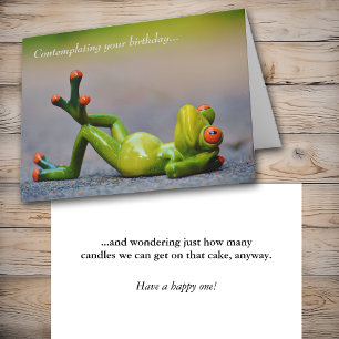 Funny Green Frog Birthday Card