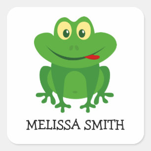 Funny green frog small kid's cartoon stickers