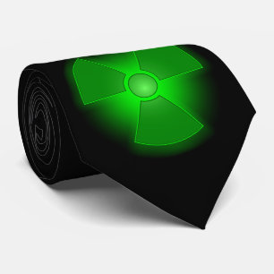 Funny green glowing radioactivity symbol tie