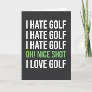 Funny Green Golf Card For Golfer Humour