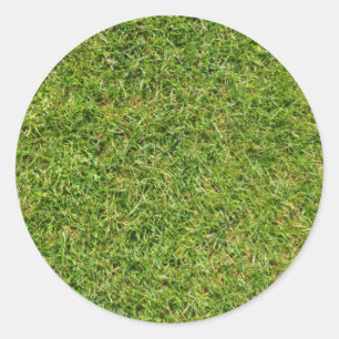 Funny Green Grass Lawn Classic Round Sticker