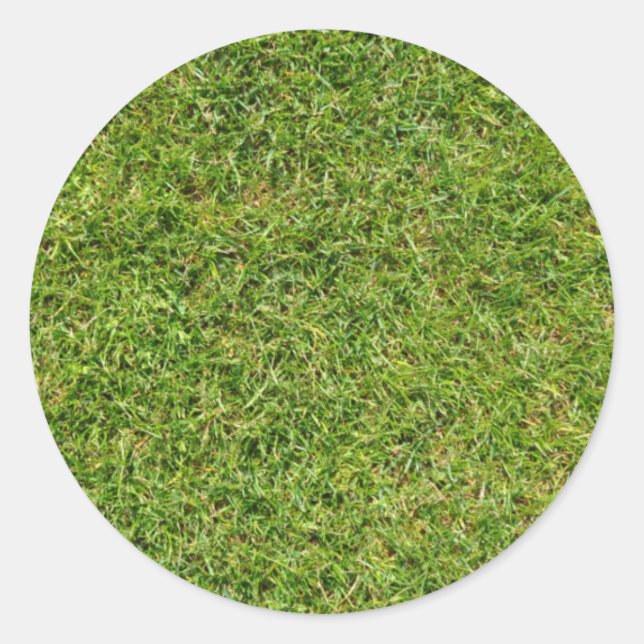 Funny Green Grass Lawn Classic Round Sticker (Front)