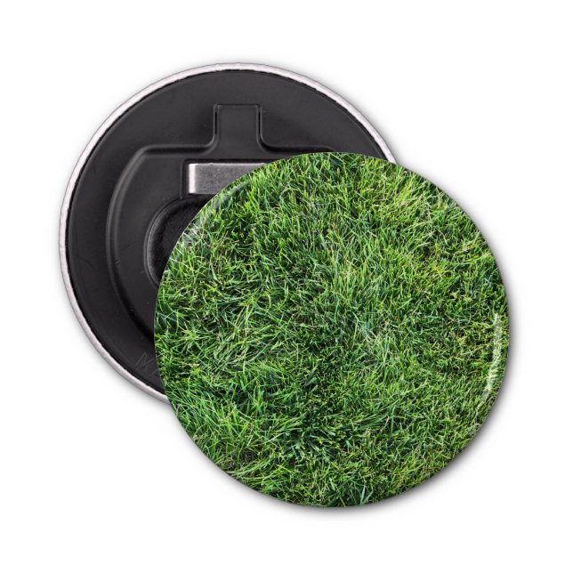 Funny green grass real photo texture pattern fun bottle opener (Front)