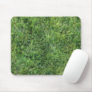 Funny green grass real photo texture pattern fun mouse mat