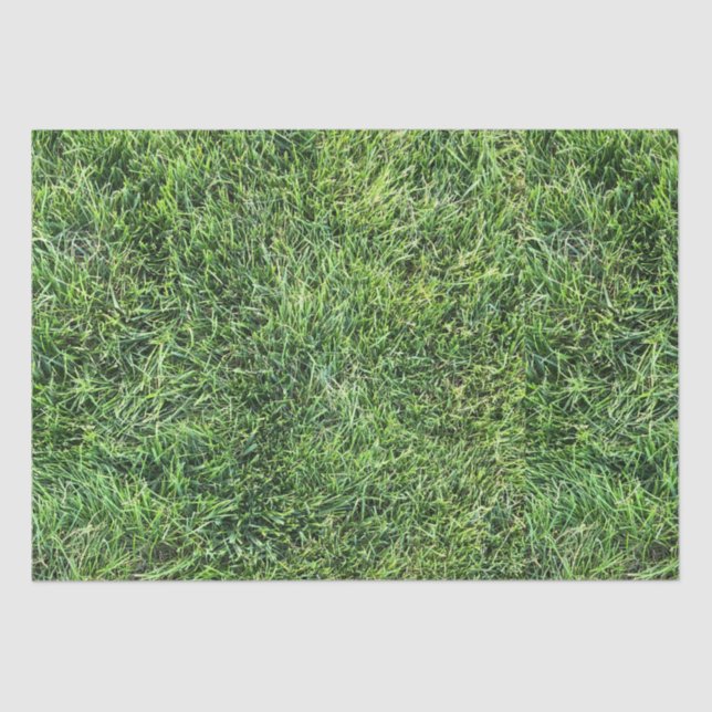 Funny green grass real photo texture pattern fun tissue paper (Front)