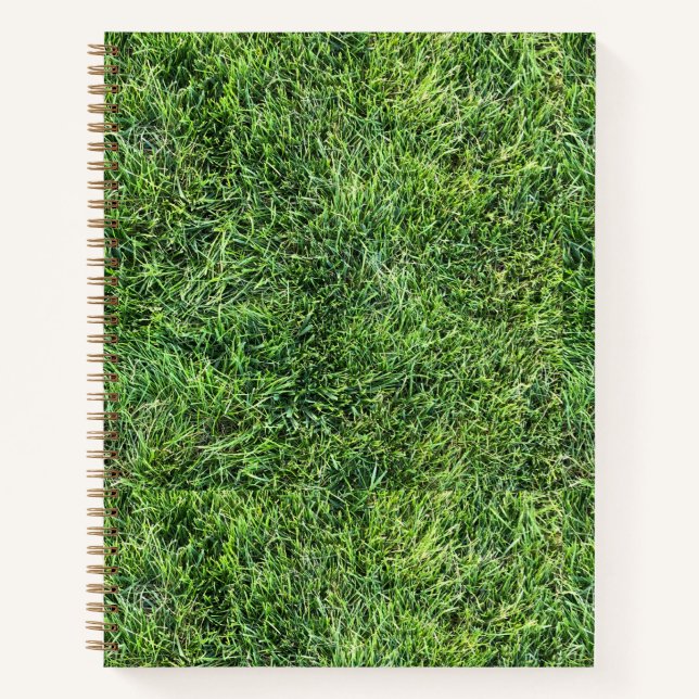 Funny green grass texture pattern real photo cool notebook (Front)