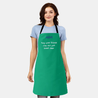 Funny Green Keep Your Friends Close Apron