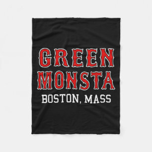 Funny Green Monstah Boston M New England  Fleece Blanket