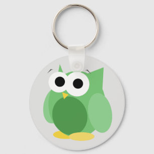Funny Green Owl Keychain