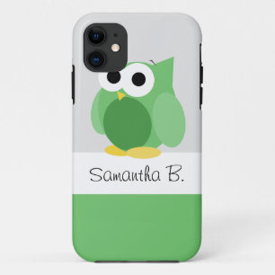 Funny Green Owl - Personalised iPhone 5 Case
