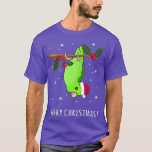 Funny Green Parrotlet Merry Christmas Parrot T-Shirt