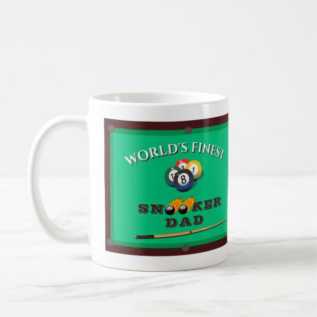 Funny Green Pool Table Snooker Dad Father's Day Coffee Mug (Left)