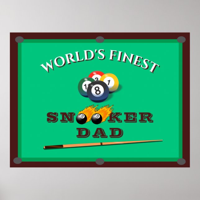 Funny Green Pool Table Snooker Dad Father's Day Poster (Front)