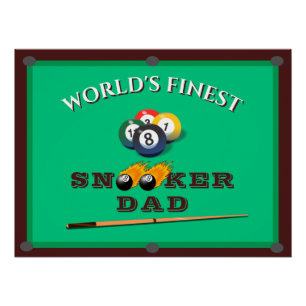 Funny Green Pool Table Snooker Dad Father's Day Poster