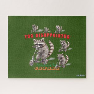 funny green racoon scooter jigsaw puzzle