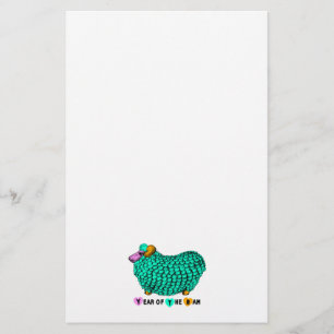 Funny Green Ram Chinese Year Zodiac Stationery