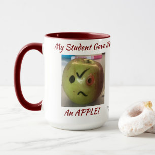 Funny GREEN & RED ''Apple from My Student'' Mug