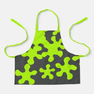 Funny green slime charcoal grey fun cute kids apron