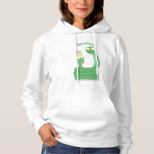 Funny green snake with maraca cartoon hoodie