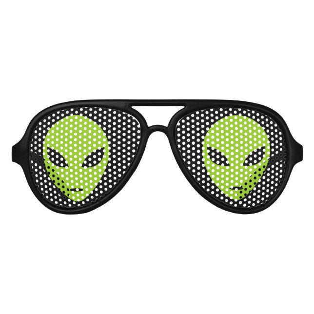 Funny green space alien party shades sunglasses (Front)