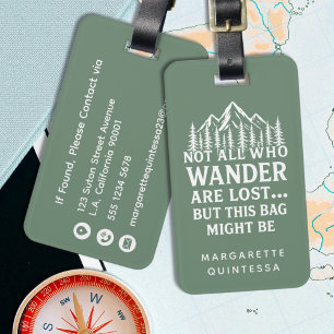 Funny Green Travel Humor White Typography Cool  Luggage Tag