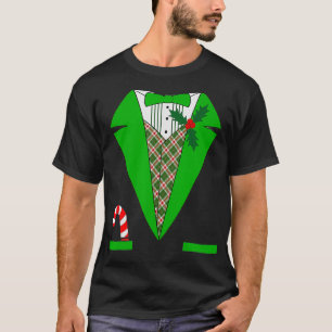 Funny Green Tuedo Costume For Xmas Christmas  T-Shirt