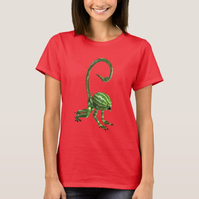 Funny Green Watermelon Monster T-Shirt (Front)