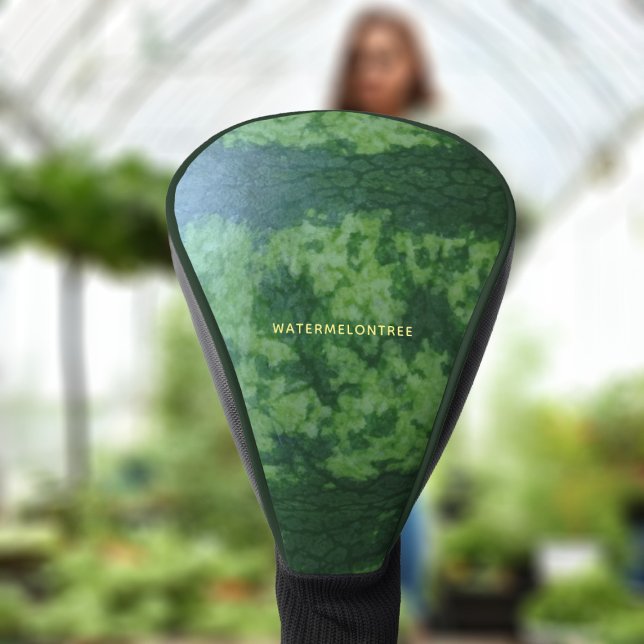 Funny Green Watermelon Rind Fruit Driver Golf Head Cover (🍉Watermelon lover and play golf? ⛳Boom! Add your name!)