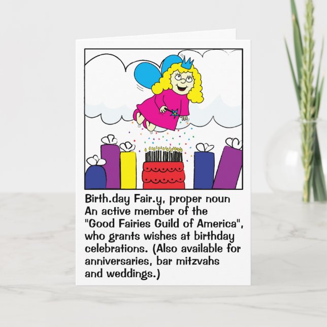 Funny Greeting Card Happy Birthday Fairy (Front)