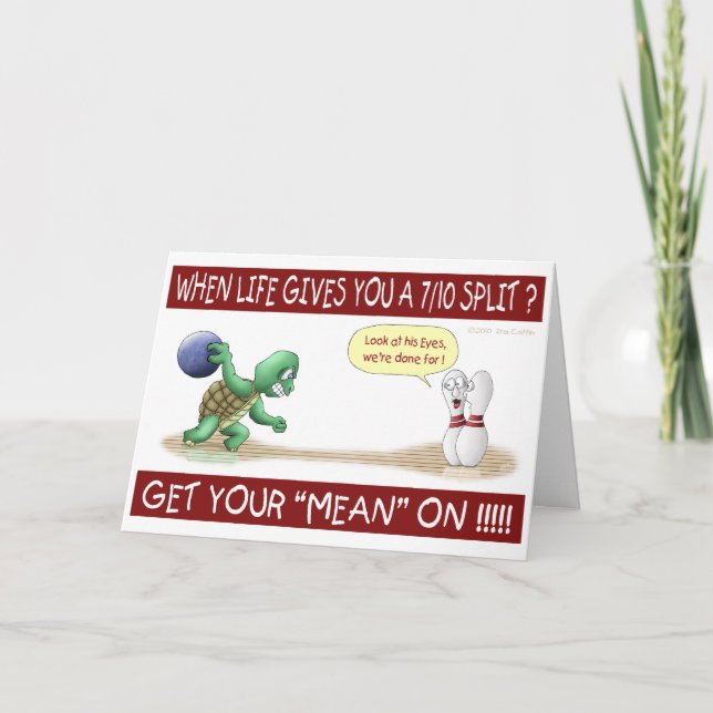 Funny Greeting Card: Turtle Mean On Card (Front)