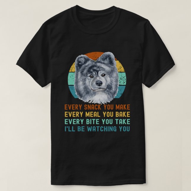 Funny Grey Akita Inu or Kuma Inu Dog Every Snack y T-Shirt (Design Front)