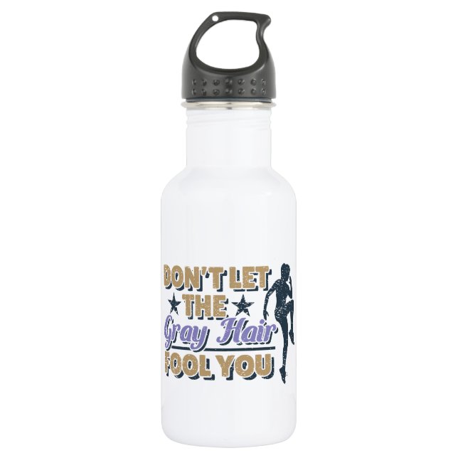 Funny Grey Hair Running Quote - Older Runner 532 Ml Water Bottle (Front)
