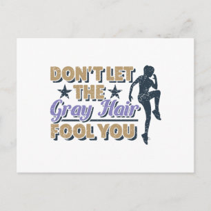 Funny Grey Hair Running Quote - Older Runner Postcard