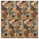 Funny Greyhound Dog Playing Guitar Abstract Fabric