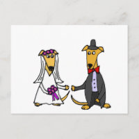 Funny Greyhound Dogs Bride and Groom
