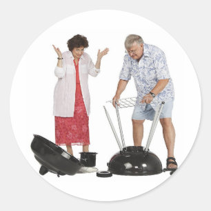 Funny Grill Classic Round Sticker