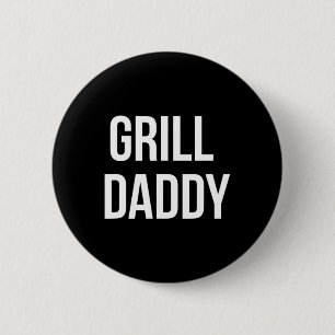 Funny Grill Daddy Bbq And Smoking For Father's Day 6 Cm Round Badge