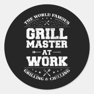 Funny Grill Master Bbq Chef Smoked Meat Lover Gift Classic Round Sticker