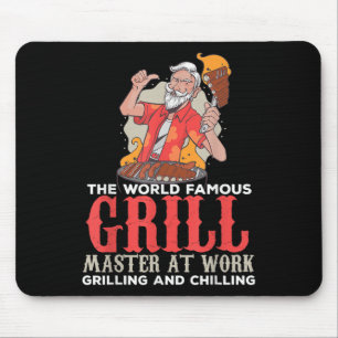 Funny Grill Master Bbq Lovers Foodies Chef Smoked Mouse Mat