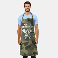 Funny Grill Sergeant Camo Apron