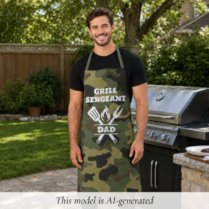 Funny Grill Sergeant Camo Apron