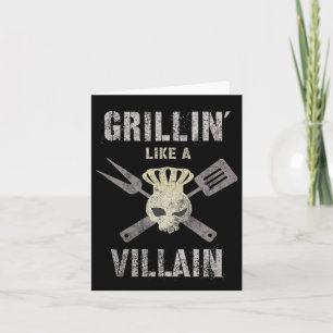 Funny Grillin' Like Villain Gangster Chef Summer B Card