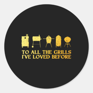 Funny Grilling Art For Men Dad Barbecue Meat Smoki Classic Round Sticker