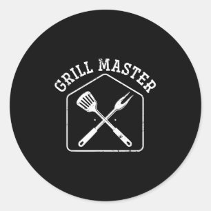 Funny Grilling Bbq Chef Gift Steak Grill Master Ba Classic Round Sticker